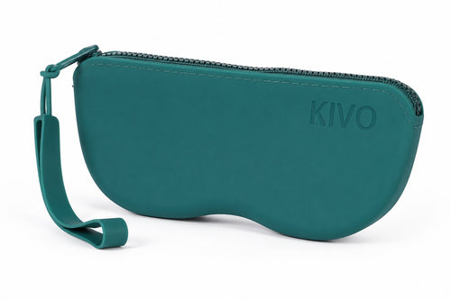 Estuche KIVO con cierre verde esmeralda